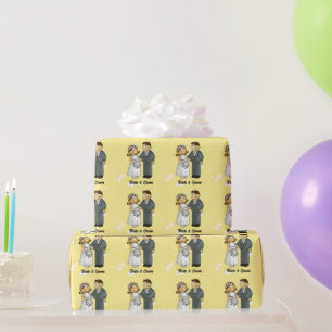 Papier Cadeau Célébration de mariage de la mariée et du marié
