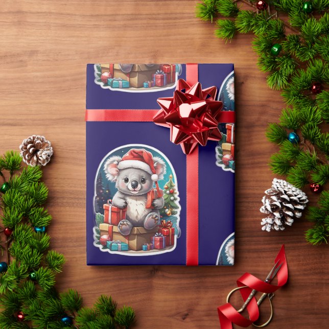 Papier Cadeau Célébration de Noël de Cute Koala (Cadeau de vacances)