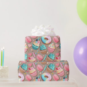 Papier Cadeau Célébration des desserts sucrés