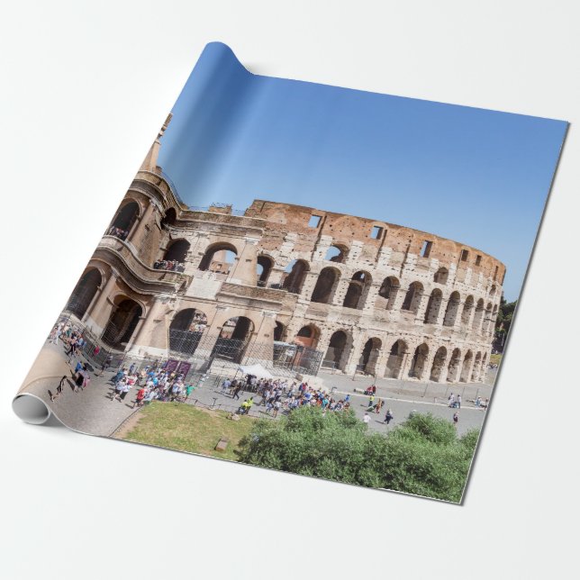 Papier Cadeau Célèbre Colisée à Rome, Italie (Déroulé)