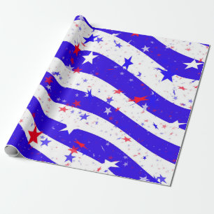 Papier Cadeau Célébrez le Blanc Rouge et le Bleu