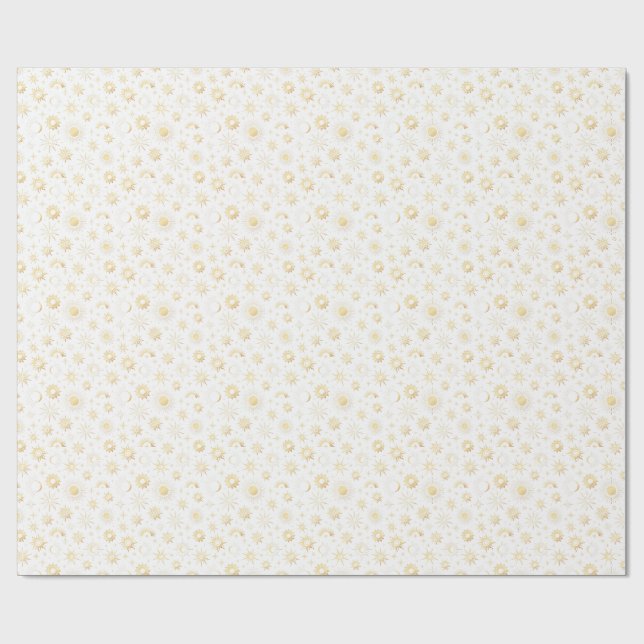 Papier Cadeau Céleste doré (Plat)
