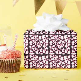 Papier Cadeau Cells Abstraction Black White Hot Pink