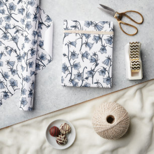 Papier Cadeau Cellules bleues, Cloches, Bellflowers