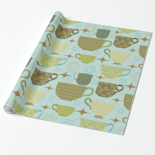Papier Cadeau Centre-siècle moderne Turquoise Teacup
