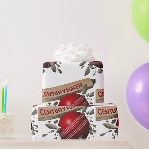 Papier Cadeau Century Maker Cricket Bat et Ball Sports