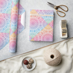 Papier Cadeau Cercle arc-en-ciel Mandala