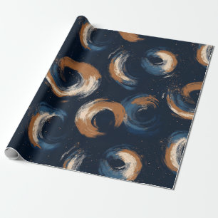 Papier Cadeau Cercle bleu et Brown sur Arrière - plan foncé