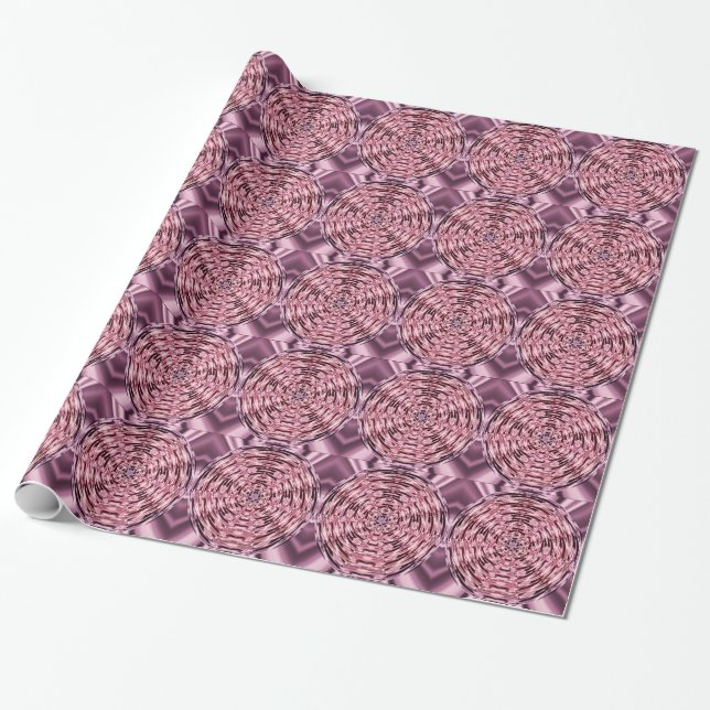 Papier Cadeau Cercle en satin de vin rose (Déroulé)