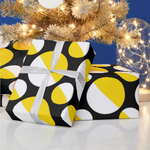 Papier Cadeau Cercle noir jaune