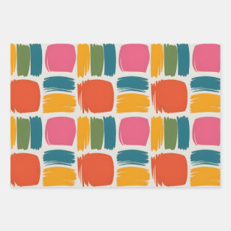 papier cadeau cercle rétro, papier cadeau 70s, m