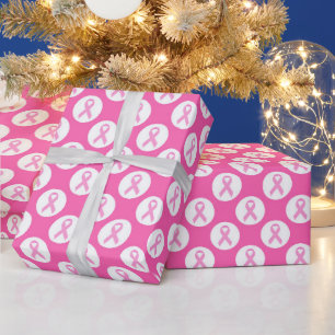 Papier Cadeau Cercle Ruban Rose – Sensibilisation au Cancer du S
