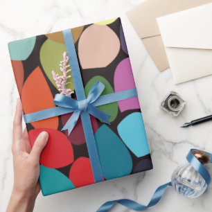 Papier Cadeau Cercles Abstraits colorés