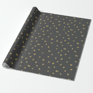 Papier Cadeau Cercles abstraits modernes d'or sur l'emballage
