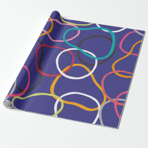 Papier Cadeau Cercles, bandes abstraites sans couture motif vint