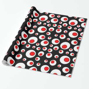 Papier Cadeau Cercles blancs rouges frais géométriques abstraits