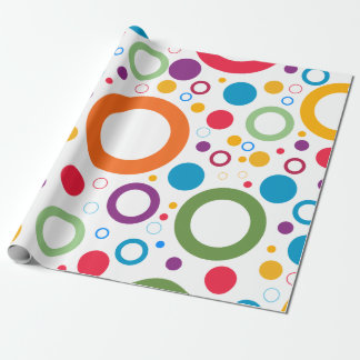 Papier Cadeau Cercles de points polka colorés enveloppant du pap