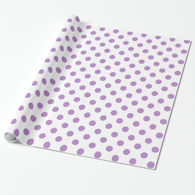 Papier Cadeau Cercles de Pois violets de chardon (Déroulé)