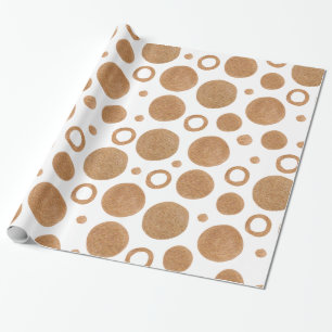 Papier Cadeau Cercles et points d'or