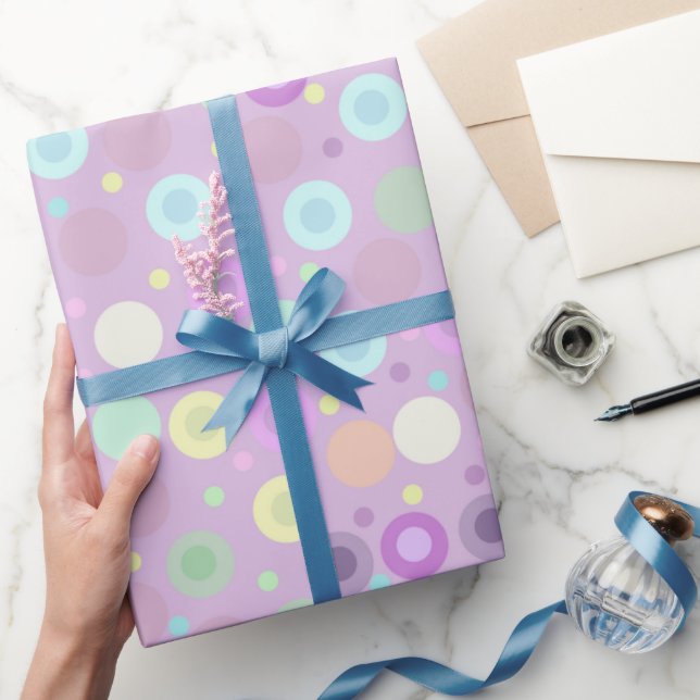 Papier Cadeau Cercles et points Pastel Couleurs douces et douces (Cadeaux)