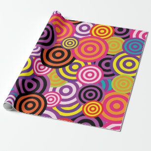 Papier Cadeau cercles psychédéliques enveloppant du papier