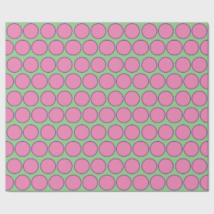 Papier Cadeau Cercles rose et violet moderne Motif Sage Green