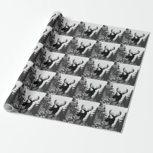 Papier Cadeau Cerf avec grand rack hors forêt