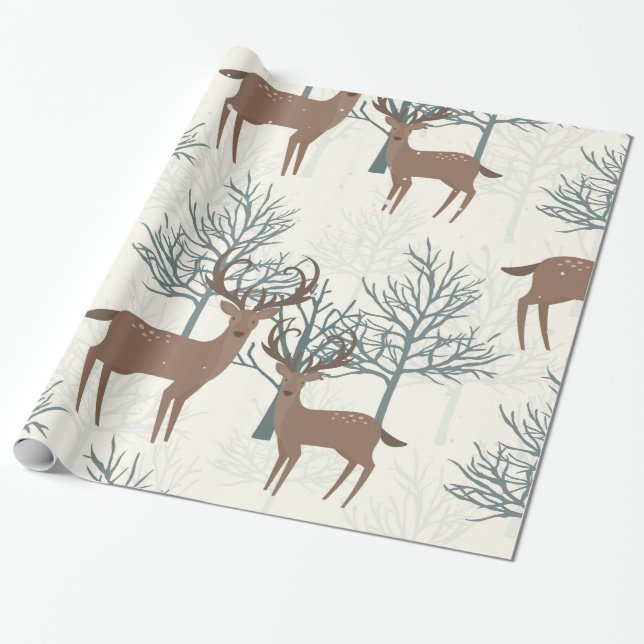Papier Cadeau Cerf de forêt (Déroulé)