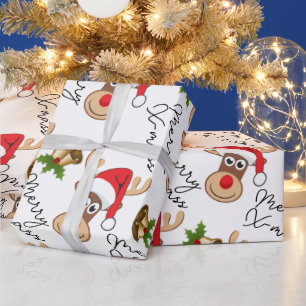 Papier Cadeau Cerf de Noël