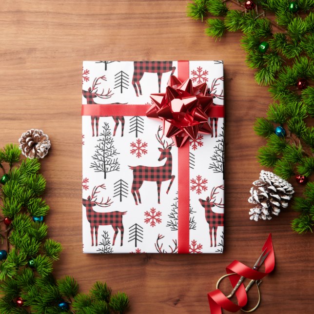 Papier Cadeau Cerf d'hiver (Cadeau de vacances)