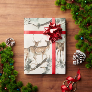 Papier Cadeau Cerfs modernes aquarelle