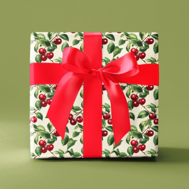 Papier Cadeau Cerises vintages (Créateur téléchargé)