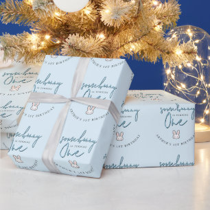 Papier Cadeau Certains lapin tourne un 1er anniversaire
