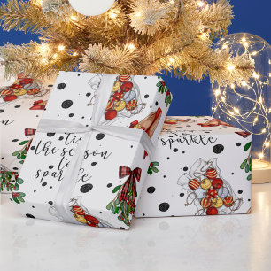Papier Cadeau C'est la Saison Citation Lumières de Noël Gui