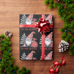 Papier Cadeau C'est la saison Gnome Noël Vacances Hiver