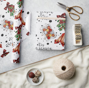 Papier Cadeau C'Est La Saison Pour Étinceler Les Chaussures Noël