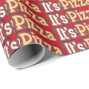 Papier Cadeau C'est Pizza fête mot art emballage papier