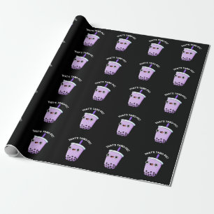 Papier Cadeau C'est Taroffic drôle Boba Tea Pun Dark BG