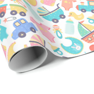 Papier Cadeau C'est un Baby shower coloré