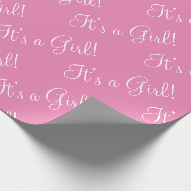 Papier Cadeau C'est un Baby shower de script rose fille (Coin)