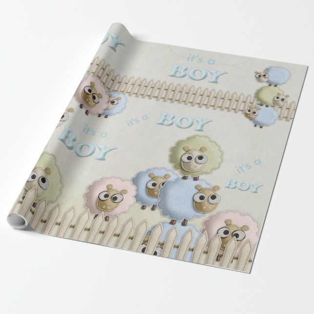 Papier Cadeau C'est un garçon (Déroulé)