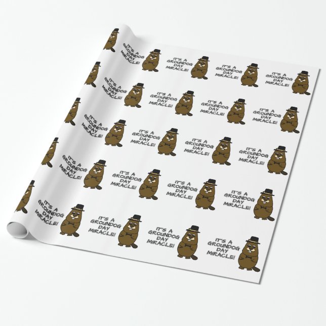 Papier Cadeau C'est un miracle du jour des marmottes (Déroulé)