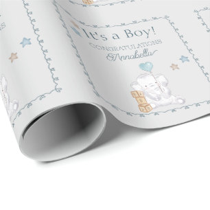 Papier Cadeau C'est un petit bébé éléphant et l'aquarelle du bal