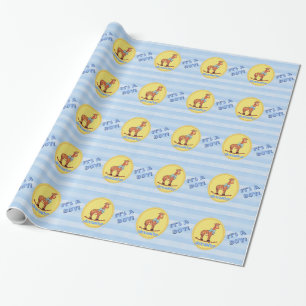 Papier Cadeau C'est une girafe de garçon personnalisée