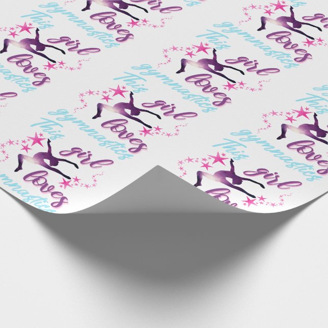 Papier Cadeau Cette Fille Aime La Gymnastique Étoiles Leap (Coin)
