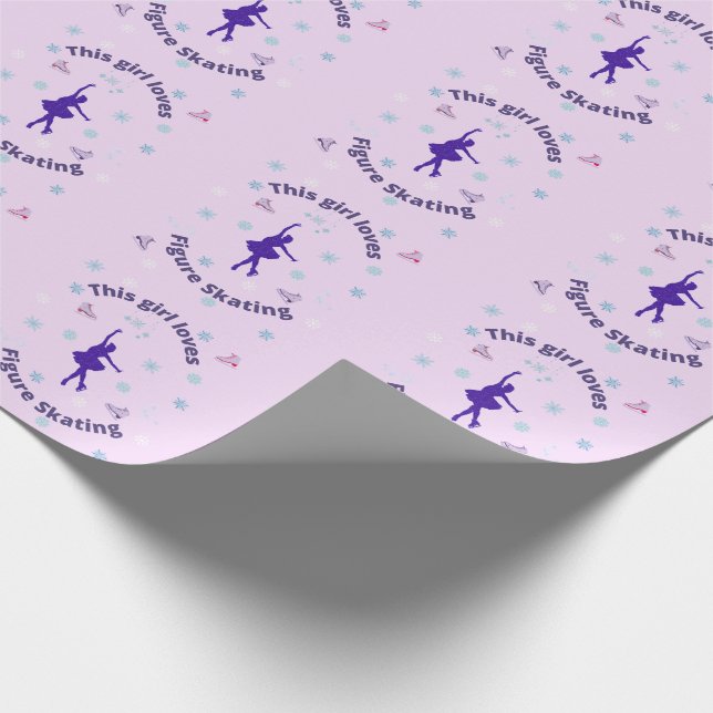 Papier Cadeau Cette Fille Aime Le Patinage Artistique (Coin)