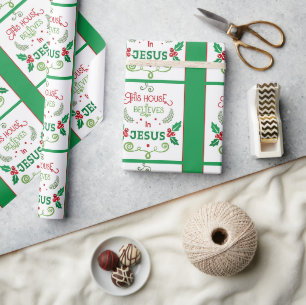 Papier Cadeau Cette Maison croit en Jésus