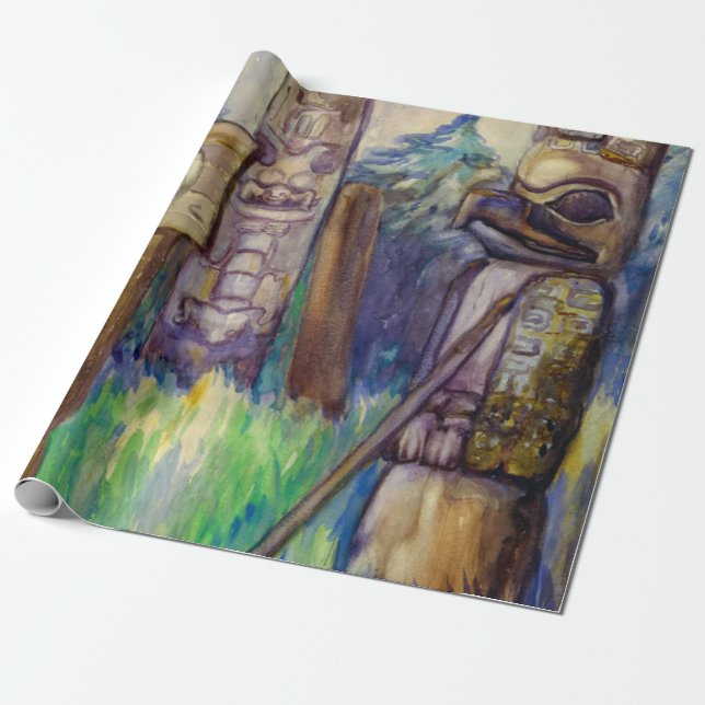 Papier Cadeau Cha-atl, Field with Pole, 1912 par Emily Carr (Déroulé)