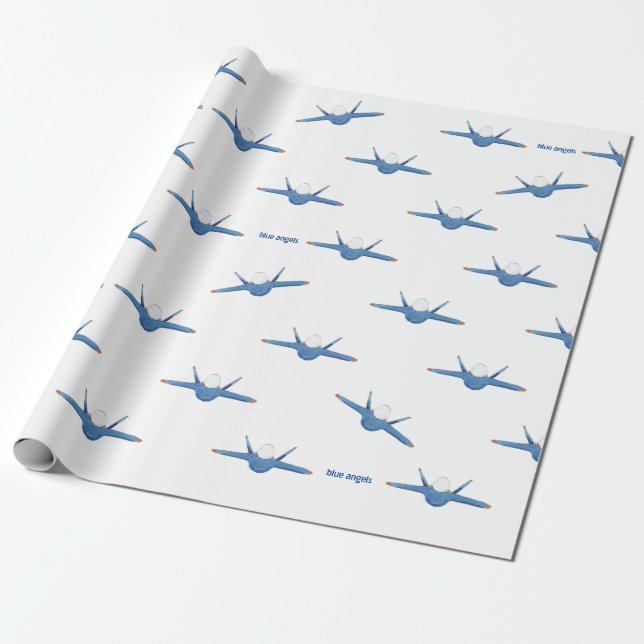 Papier Cadeau Chaîne de cadeau d'ange bleu (Déroulé)