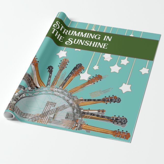 PAPIER CADEAU CHAÎNES DE GUITARE AU SOLEIL (Déroulé)